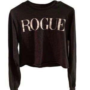 Black Graphic long sleeve crop top shirt size small